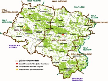 Zasięg terytorialny i jednostki RDLP Katowice