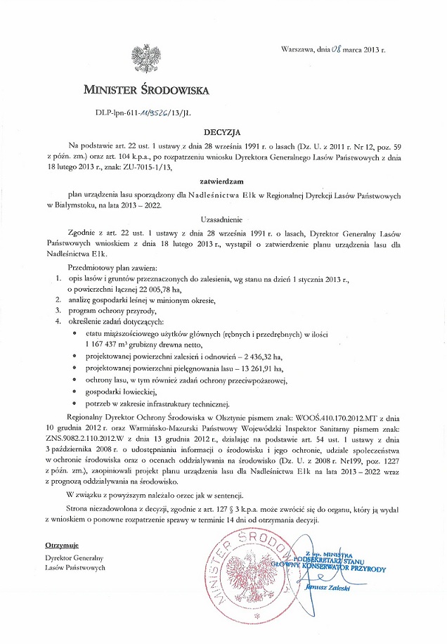 Ilustracja do tematu Decyzja Ministra Środowiska 