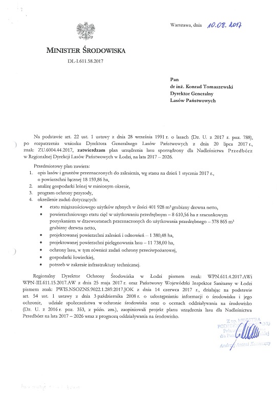 Ilustracja do tematu Decyzja Ministra Środowiska 