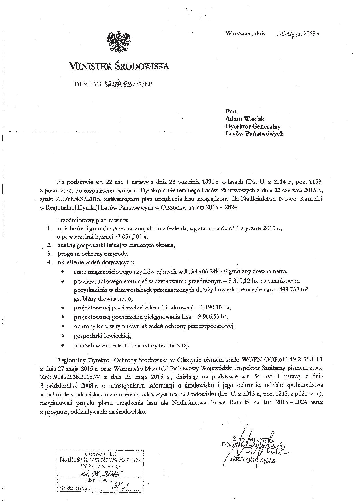 Ilustracja do tematu Decyzja Ministra Środowiska 